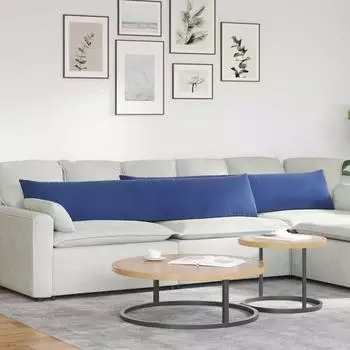vidaXL Sofakissen 2er-Set Cordstoff polizeiblau 200x40cm