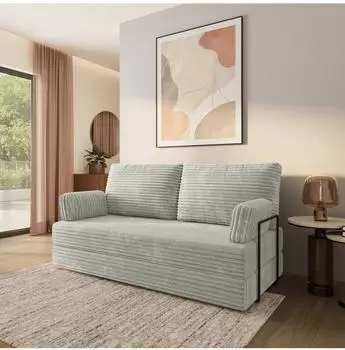 Masseno SILAR Schlafsofa Kordstoff hellgrau (800001993856)