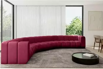 ALTDECOR Lazro-U1 Wohnlandschaft U-Form, Velours, bordeauxrot, 373x373x70cm (800001616735)