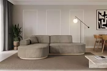 ALTDECOR MARI-L1-v1 Ecksofa L-Form Velours dunkelbraun (800001931753)