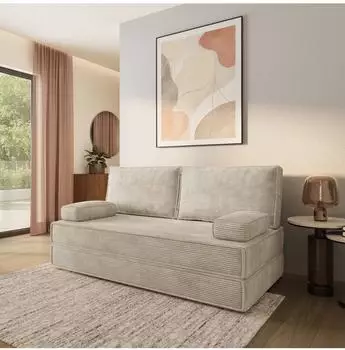 Masseno SILAR Schlafsofa Schaumstoff Kordstoff creme (800001994078)
