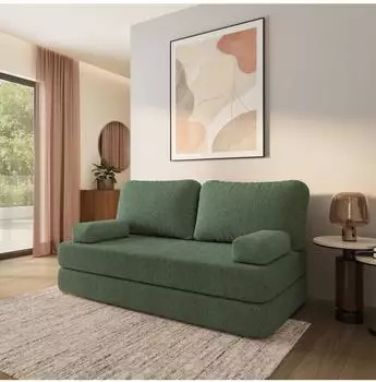 Masseno NIKSI Schlafsofa Schaumstoff Boucl&eacute;-Stoff gr&uuml;n (800001993938)