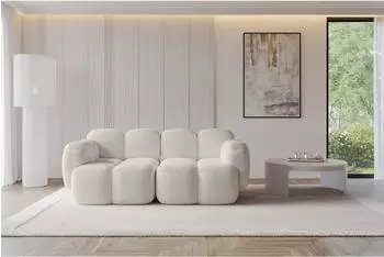 ALTDECOR Miko-S1 modulares 2-Sitzer Sofa Cord, creme, 214x118x75cm (800001941035)