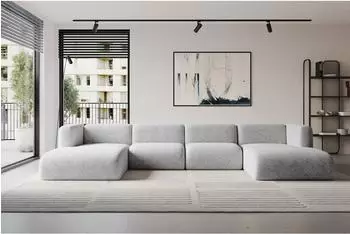 ALTDECOR Mira-U2 Wohnlandschaft U-Form, grau, 408x179x70cm (800002003571)