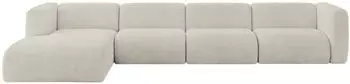 ALTDECOR MIRA-L3 Ecksofa L-Form Cord, creme, 409x179cm (800002004636)