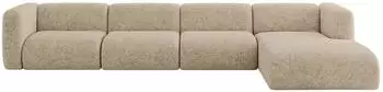 ALTDECOR MIRA-L3 Ecksofa L-Form Ottomane rechts, Velours, braun, 409x179cm (800002003642)
