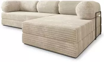 Masseno ETERA Ecksofa mit Schlaffunktion, Kordstoff, creme (800001993941)