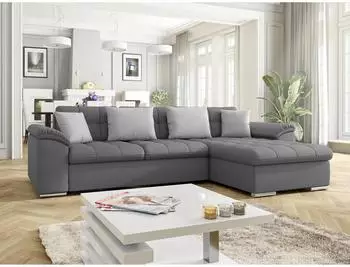 Mirjan24 Diana Ecksofa mit Schlaffunktion und Bettkasten, Graphit, Textil (800000671530)