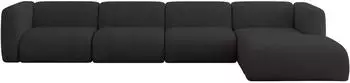 ALTDECOR MIRA-L3 Ecksofa L-Form Velours schwarz/anthrazit 409x179cm (800002003651)