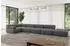 ALTDECOR Felto-L3 Ecksofa L-Form 7-Sitzer, dunkelgrau, Velours (800001554899)