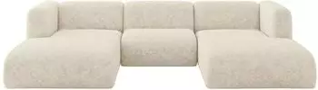 ALTDECOR Mira-U1 Wohnlandschaft U-Form, Velours, creme, 317x179x70cm (800002004159)