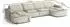 Selsey Sallmo Wohnlandschaft U-Form, 3-Sitzer, Chenille creme, 374cm