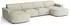 Selsey Sallmo Wohnlandschaft U-Form, 3-Sitzer, Chenille creme, 374cm