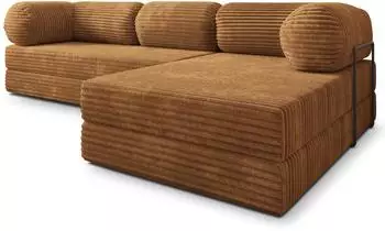 Masseno ETERA modulares Ecksofa mit Schlaffunktion, orange, Kordstoff (800001993896)