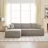 Juskys Coredo Ecksofa mit Ottomane links Cord Taupe