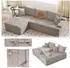 Juskys Coredo Ecksofa mit Ottomane links Cord Taupe