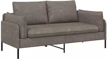vidaXL 2-Sitzer Sofa grau Kunstleder, 188x81x89cm