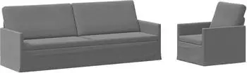 vidaXL Sofa-Set 2-tlg. Dunkelgrau Samt