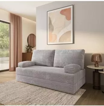 Masseno SILAR Schlafsofa Kordstoff hellgrau (TILIA 86)