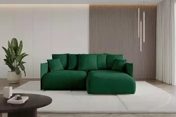 ALTDECOR ONESK-L Ecksofa mit Schlaffunktion und Bettkasten, L-Form, gr&uuml;n, 216x177cm (800001936271)