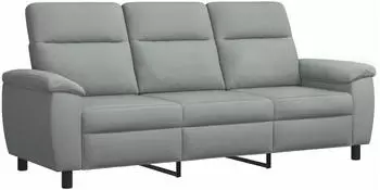 vidaXL Sofa hellgrau, Stoff, 214x90x95cm
