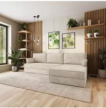 Masseno ANKO modulares Ecksofa mit Schlaffunktion, creme, L-Form 270x160cm (800001993818)