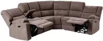 Beliani Rokke Ecksofa 5-Sitzer manuell verstellbar, Stoff, beige/taupe