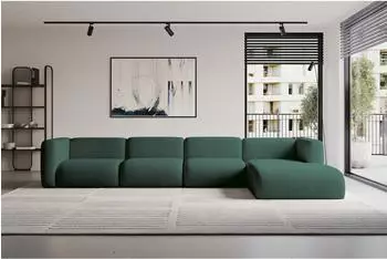 ALTDECOR MIRA-L3 Ecksofa L-Form Velours dunkelgr&uuml;n (800002003611)