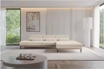 ALTDECOR MONA Ecksofa L-Form elektrisch 316x205x85cm dunkelbeige Boucl&eacute; (800002027176)
