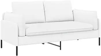 vidaXL 2-Sitzer Sofa Stoff, wei&szlig;, 188x81x89cm
