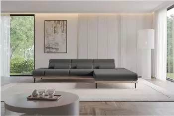 ALTDECOR Mona Ecksofa L-Form elektrisch 316x205cm grau Boucl&eacute; (800002027183)
