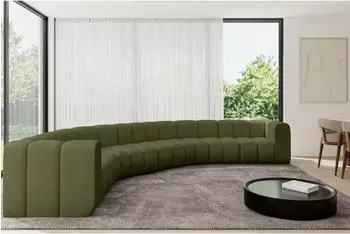 ALTDECOR Lazro-U1 modulares Sofa U-Form, Boucl&eacute;, gr&uuml;n, 373x373x70cm (800001617175)