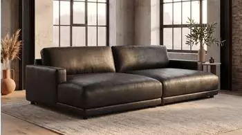 Kawola MARLIN Big-Sofa Lederfaserstoff schwarz (800002047816)
