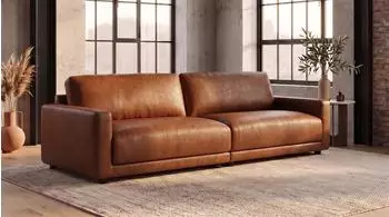 Kawola Marlin 3-Sitzer Sofa Lederfaserstoff cognac (800002047835)