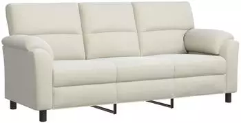vidaXL Sofa Creme 214x85x93cm Samt