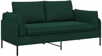 vidaXL 2-Sitzer Sofa dunkelgr&uuml;n, Samt, 188x81x89cm