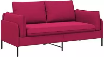 vidaXL 2-Sitzer Sofa Samt, weinrot, 188x81x89cm