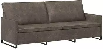 vidaXL 3-Sitzer Sofa dunkelgrau 220x81x82cm Kunstwildleder