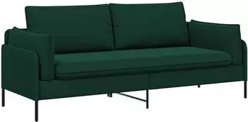 vidaXL 3-Sitzer-Sofa dunkelgr&uuml;n, Samt, 222x81x89cm
