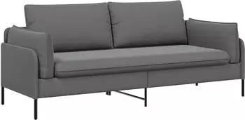 vidaXL 3-Sitzer-Sofa dunkelgrau, Samt, 222x81x89cm