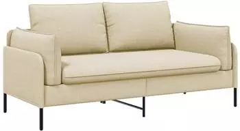 vidaXL 2-Sitzer Sofa Stoff, creme, 188x81x89cm