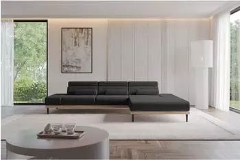 ALTDECOR Mona Ecksofa L-Form elektrisch, schwarz, 316x205x85cm (800002027194)