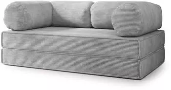 Masseno ALVIO Schlafsofa Schaumstoff Kordstoff hellgrau (POSO 55)