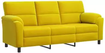 vidaXL Sofa gelb, Samt, 214x85x93cm