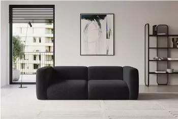 ALTDECOR MIRA-S1 modulares 2-Sitzer Sofa, Velours, schwarz, 228x89x70cm (800002004726)