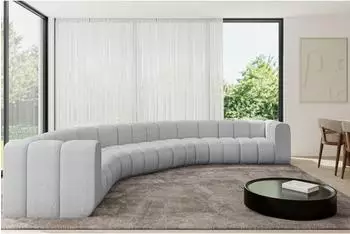 ALTDECOR Lazro-U1 modulares Sofa U-Form, Boucl&eacute;, hellgrau, 373x373x70cm (800001617184)