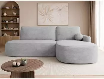 Mirjan24 Loridu O Ecksofa L-Form mit Schlaffunktion & Bettkasten, Chenille, grau (800001992978)