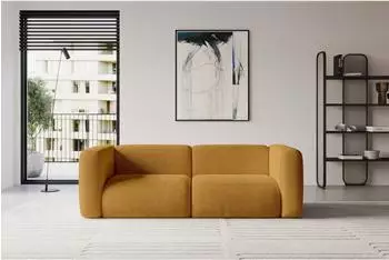 ALTDECOR MIRA-S1 modulares Sofa 2-Sitzer, Cord, senfgelb, 228x89x70cm (800002004717)