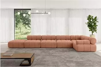 ALTDECOR Felto-L3 Ecksofa L-Form Velours apricot 475x190x70cm (800001554889)