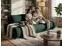 Beautysofa Schlafsofa Draco 3-Sitzer mit Bettkasten Grün